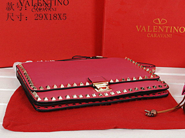 2014 Valentino Garavani rockstud shoulder bag 6239 rosered